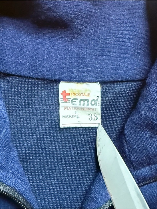 Vintage 1980’s Ema Knit Zip-up Track Jacket Sweatshirt - Picture 3 of 6